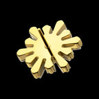 Round & Baguette Cluster Gem Sunburst Threadless Earring / Nosering – 24Kt Gold PVD Titanium