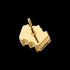 Prong Set Baguette CZ 3-Cluster Flatback Stud Earring / Nosering - CZ in 24Kt Gold PVD Titanium