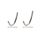 14g Internally Threaded J-Curve Navel Barbell – Titanium