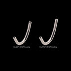 14g Internally Threaded J-Curve Navel Barbell – Titanium