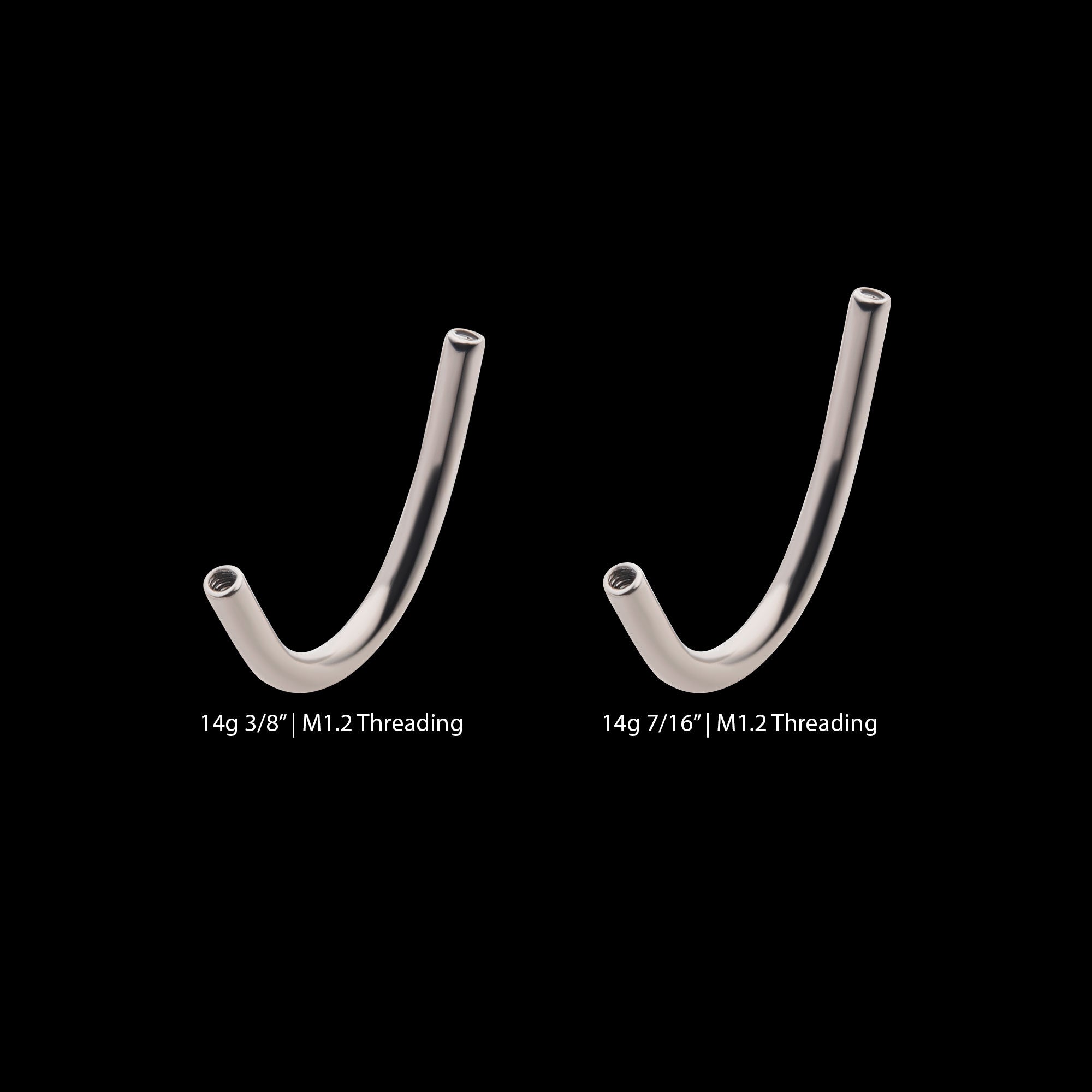 14g Internally Threaded J-Curve Navel Barbell – Titanium