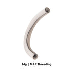 14g Internally Threaded J-Curve Navel Barbell – Titanium