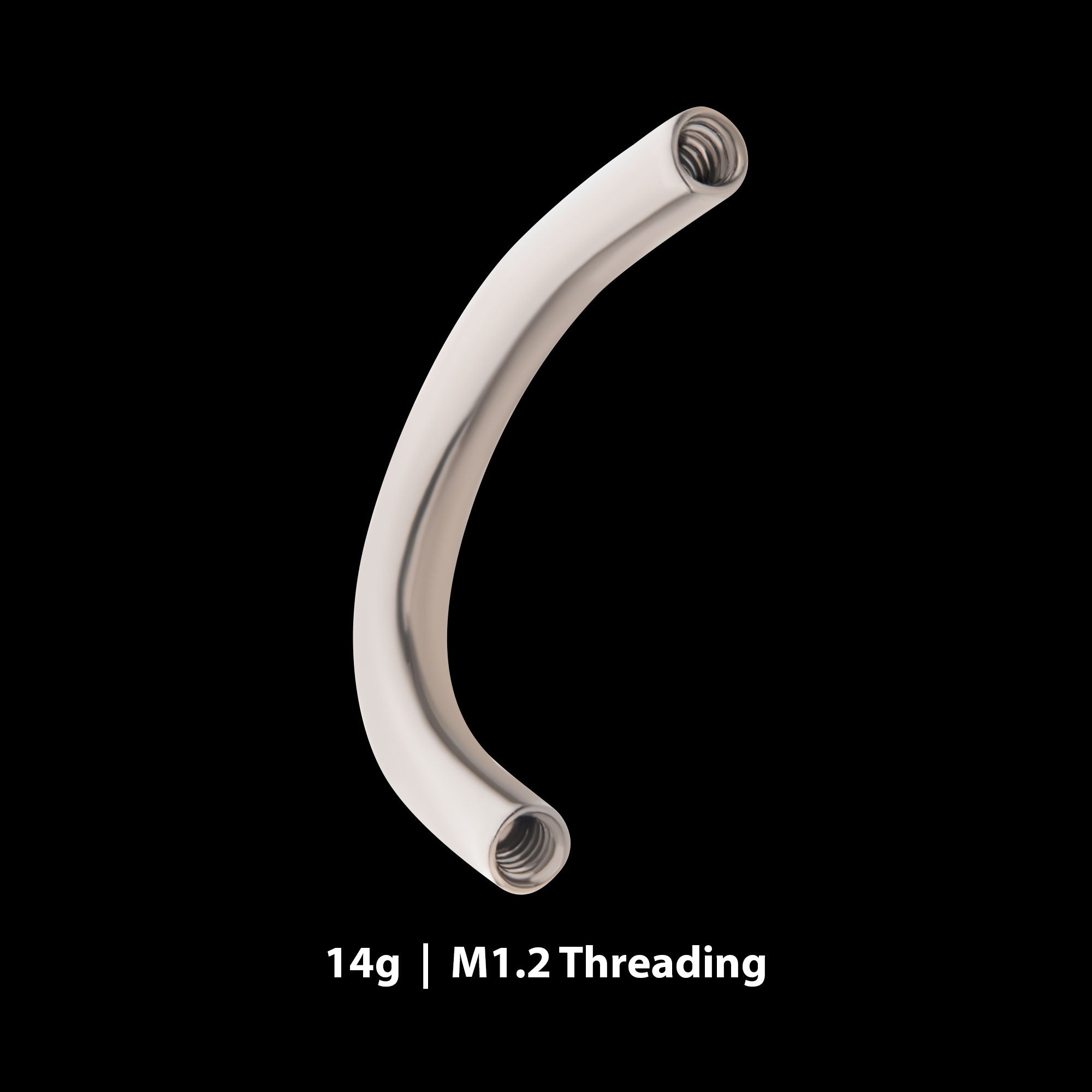 14g Internally Threaded J-Curve Navel Barbell – Titanium