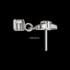 Celestial Star with Prong Set CZ Gem Dangle Flatback Stud Earring / Nosering - CZ in Platinum PVD Titanium