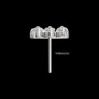 Triple Cluster with Prong Set Round Opal & Baguette CZ Gem Flatback Stud Earring / Nosering - CZ & Opal in Platinum PVD Titanium