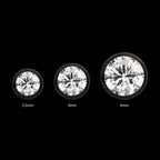 Bezel Set CZ Front Facing Flatback Stud Earring / Nosering - CZ in Black PVD Titanium