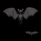Open Wings Bat Flatback Stud Earring / Nosering - Black PVD Titanium