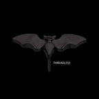 Open Wings Bat Flatback Stud Earring / Nosering - Black PVD Titanium