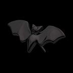 Open Wings Bat Flatback Stud Earring / Nosering - Black PVD Titanium
