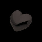 Puffed Heart Flatback Stud Earring / Nosering - Black PVD Titanium