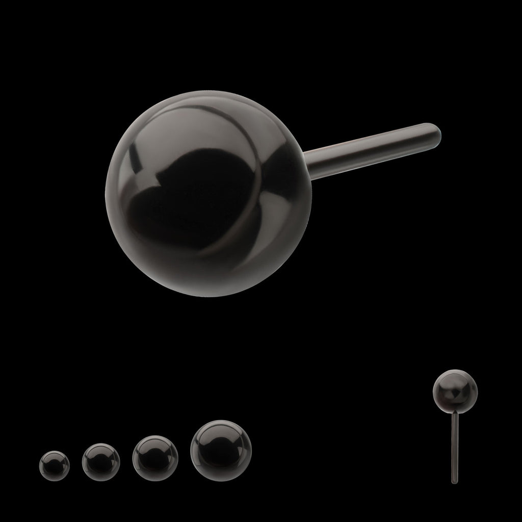 Ball Threadless Earring / Nosering – Black PVD Titanium