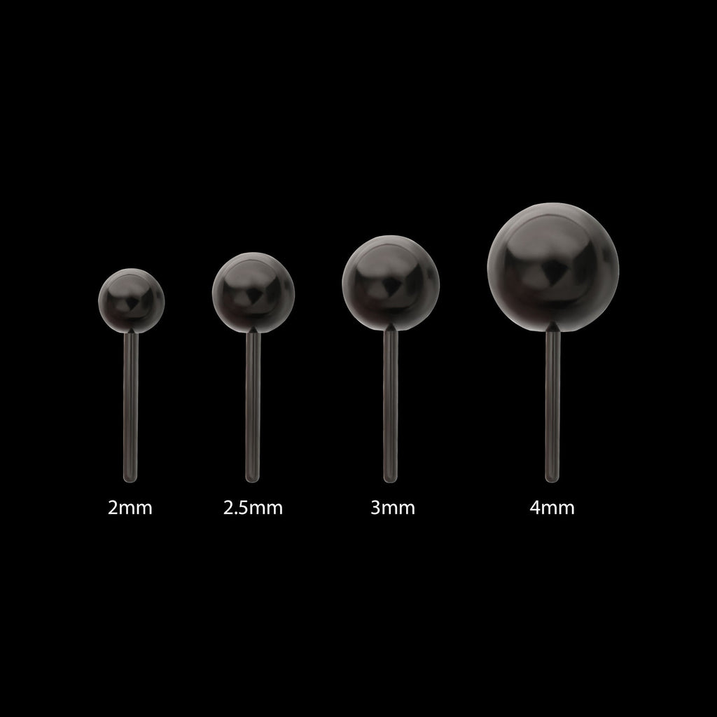 Ball Threadless Earring / Nosering – Black PVD Titanium