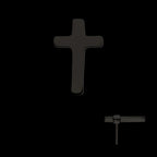 Cross Flatback Stud Earring / Nosering - Black PVD Titanium
