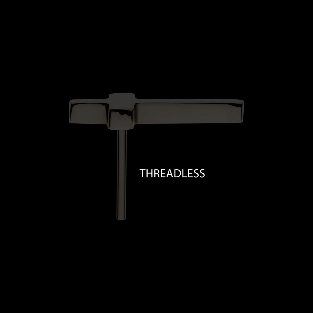 Cross Flatback Stud Earring / Nosering - Black PVD Titanium