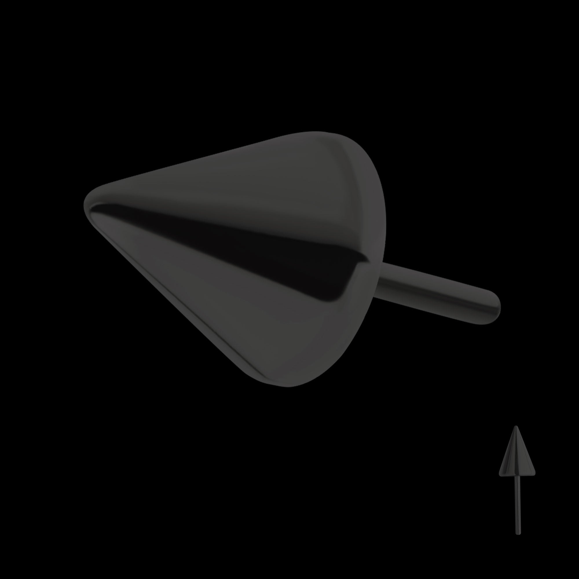 Spike Flatback Stud Earring / Nosering - Black PVD Titanium