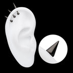 Spike Flatback Stud Earring / Nosering - Black PVD Titanium