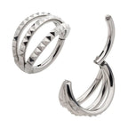 Double Bezel-Set Swarovski Crystal Navel Jewelry / Belly Button Ring – Titanium