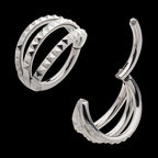 Double Bezel-Set Swarovski Crystal Navel Jewelry / Belly Button Ring – Titanium