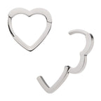 Heart Hinged Segment Clicker Hoop Earring / Nosering – Titanium