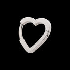 Heart Hinged Segment Clicker Hoop Earring / Nosering – Titanium