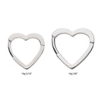 Heart Hinged Segment Clicker Hoop Earring / Nosering – Titanium