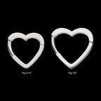 Heart Hinged Segment Clicker Hoop Earring / Nosering – Titanium