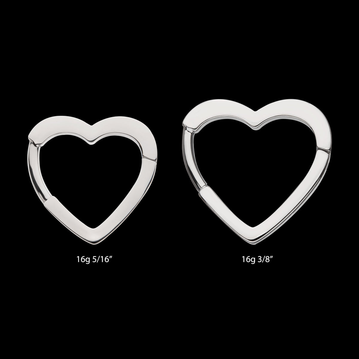 Heart Hinged Segment Clicker Hoop Earring / Nosering – Titanium
