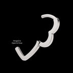 Heart Hinged Segment Clicker Hoop Earring / Nosering – Titanium