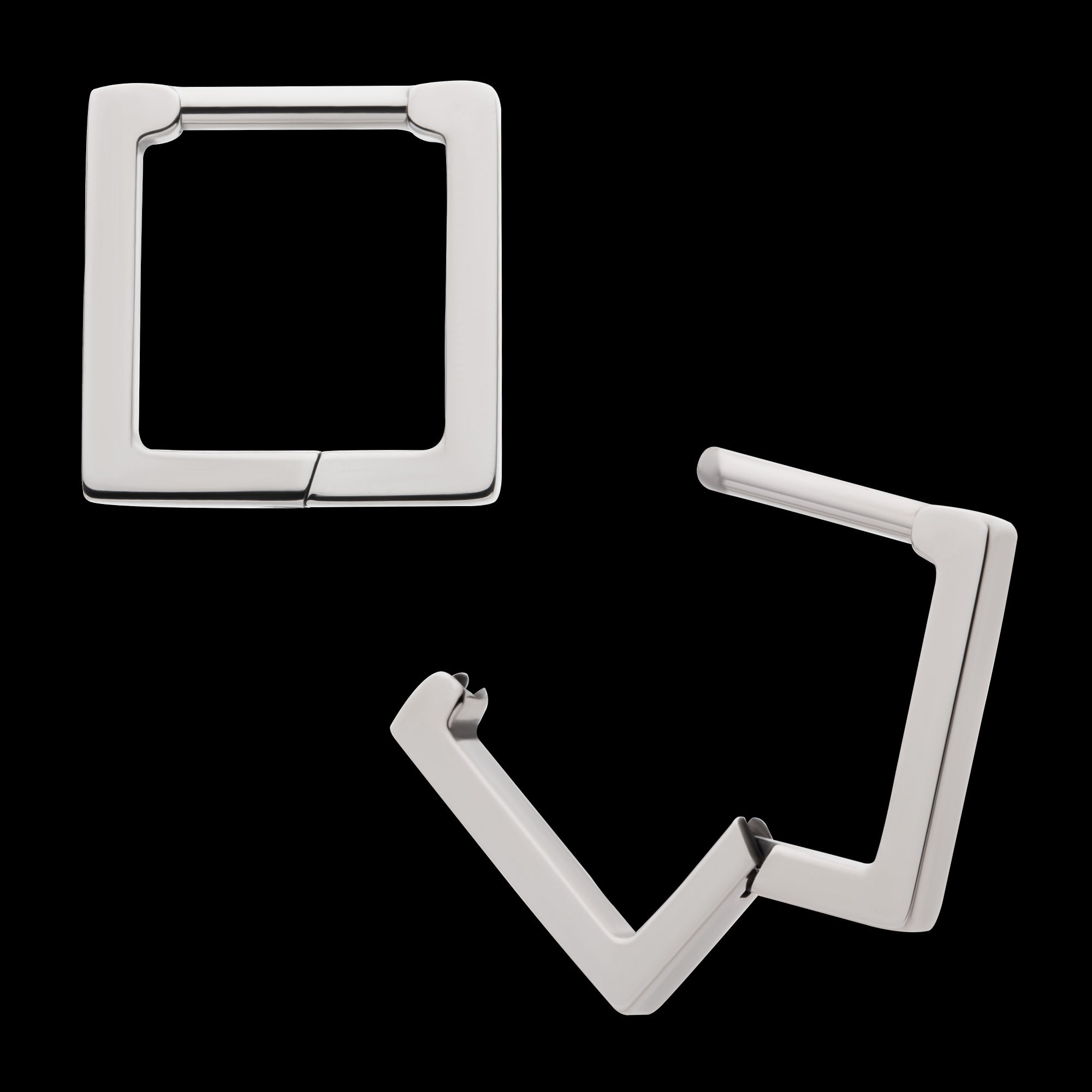 Square Hinged Segment Clicker Hoop Earring / Nosering – Titanium