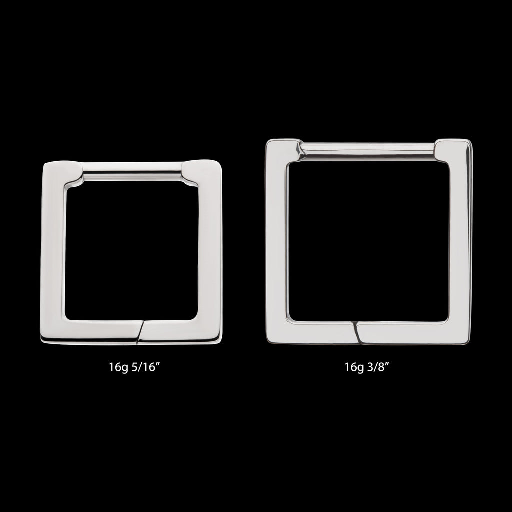Square Hinged Segment Clicker Hoop Earring / Nosering – Titanium