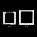 Square Hinged Segment Clicker Hoop Earring / Nosering – Titanium