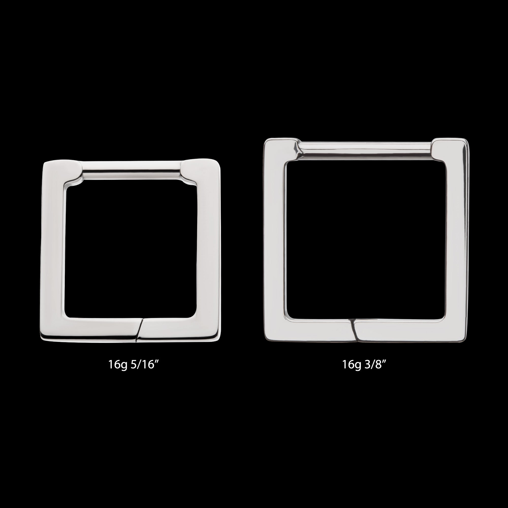 Square Hinged Segment Clicker Hoop Earring / Nosering – Titanium