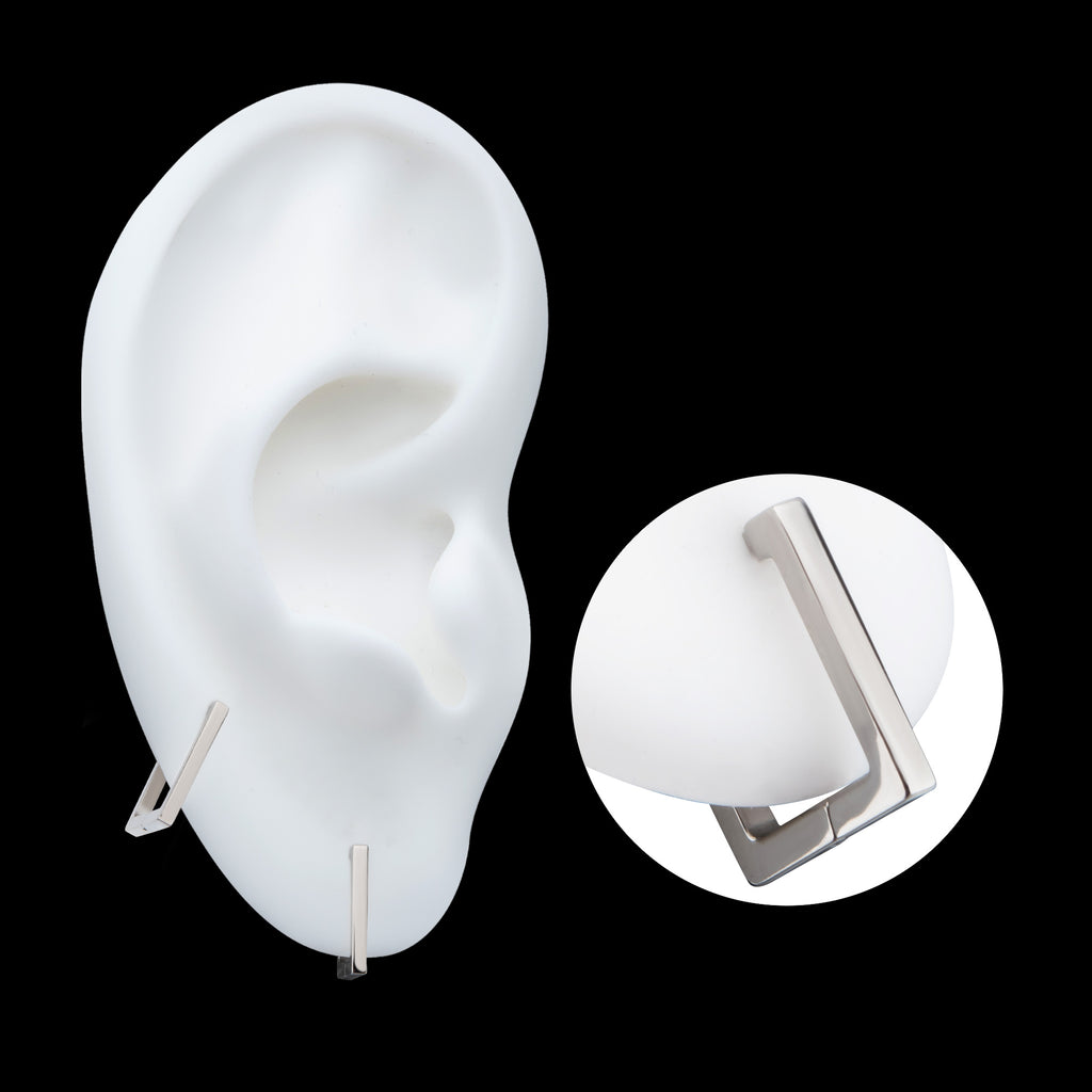 Square Hinged Segment Clicker Hoop Earring / Nosering – Titanium