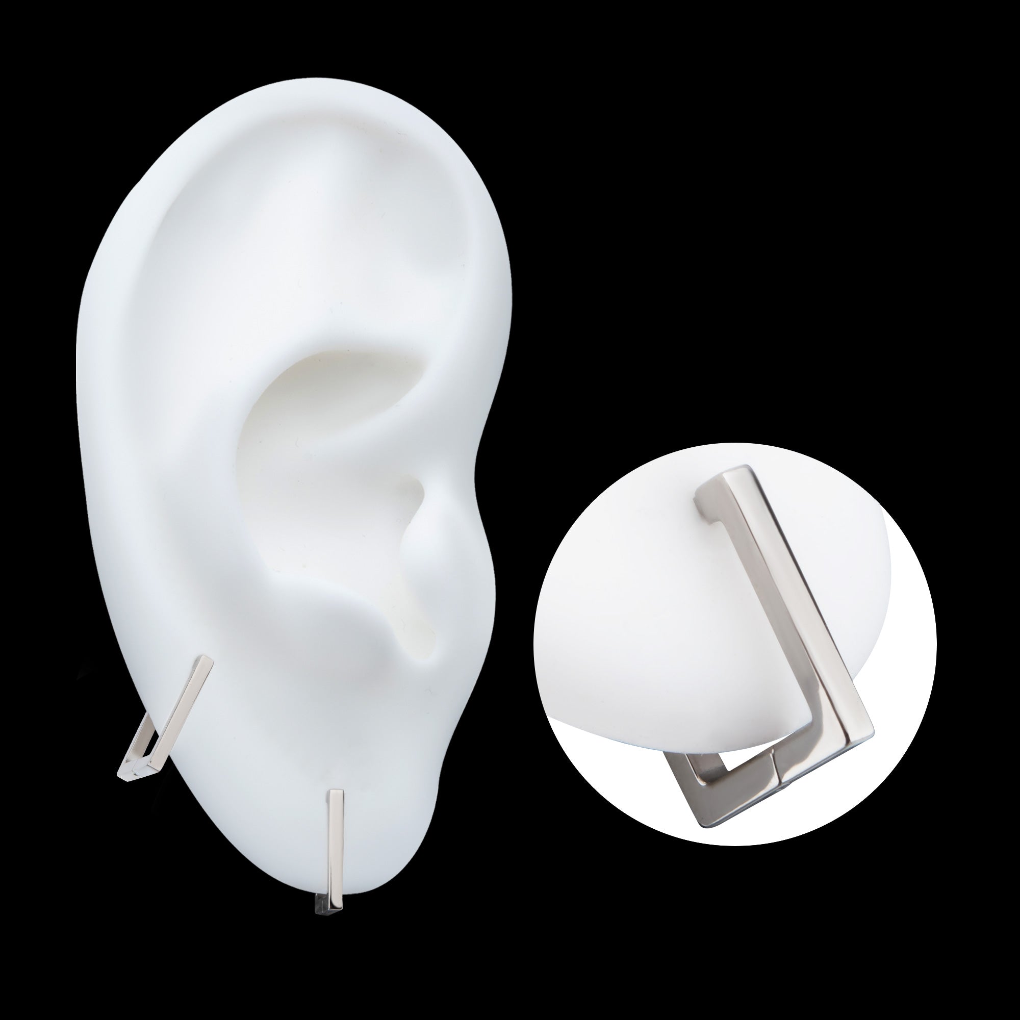 Square Hinged Segment Clicker Hoop Earring / Nosering – Titanium