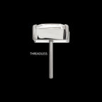 Luxe Baguette Prong-Set Gem Threadless Earring / Nosering – Titanium