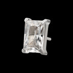 Luxe Baguette Prong-Set Gem Threadless Earring / Nosering – Titanium