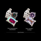 Harmony Cluster Prong-Set Gem Threadless Earring / Nosering – Titanium