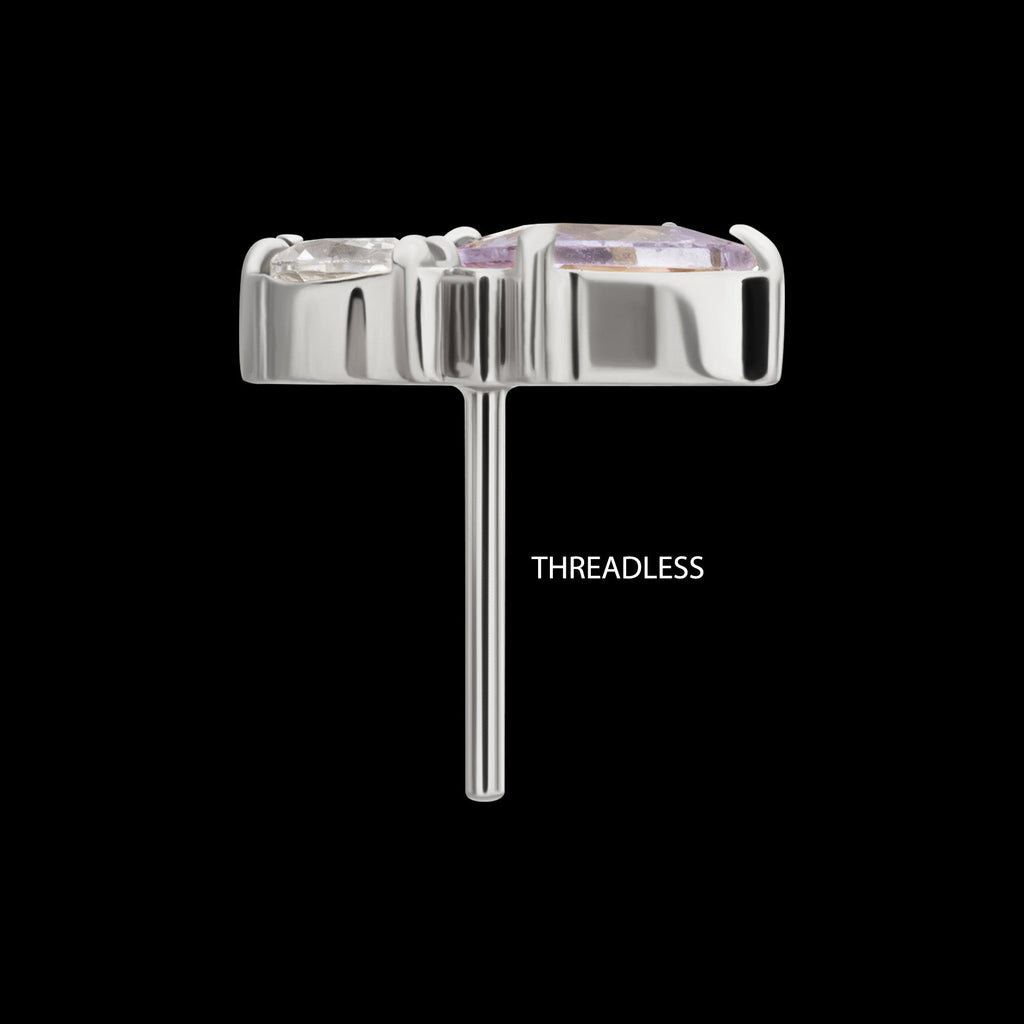 Harmony Cluster Prong-Set Gem Threadless Earring / Nosering – Titanium