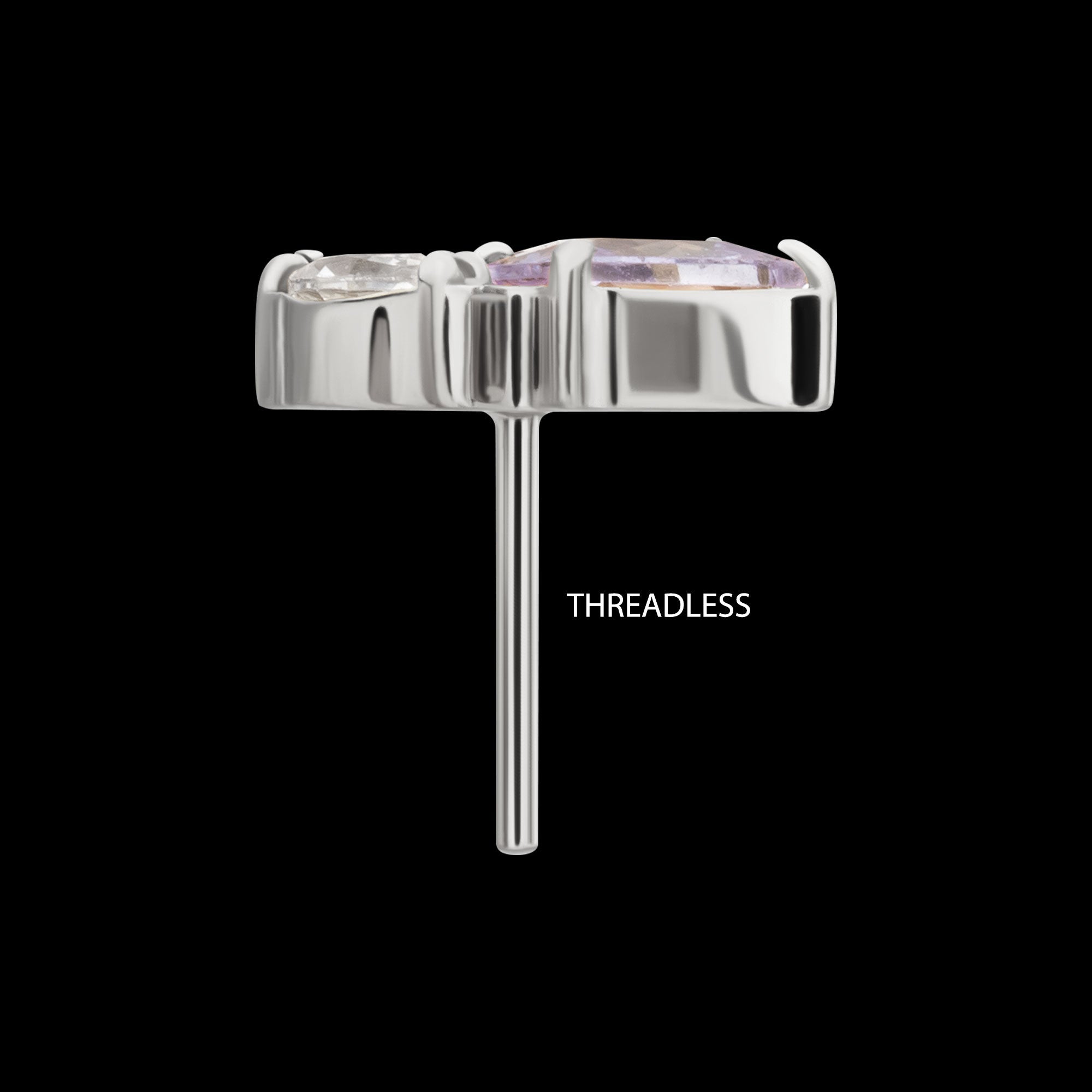 Harmony Cluster Prong-Set Gem Threadless Earring / Nosering – Titanium