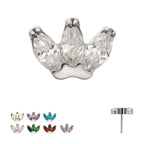 3-Marquise Gem Fan Cluster Threadless Earring / Nosering Top – Gem & Titanium