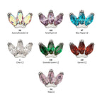 3-Marquise Gem Fan Cluster Threadless Earring / Nosering Top – Gem & Titanium