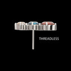 Triple Cluster Prong-Set Gem Threadless Earring / Nosering – Titanium