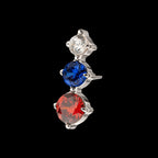 Triple Cluster Prong-Set Gem Threadless Earring / Nosering – Titanium