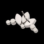 Bezel Set Marquise & Round Gem Cluster Flatback Stud Earring / Nosering - Gem in Titanium