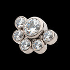 5mm & 3mm Bezel Set AAA CZ Cluster Flatback Stud Earring / Nosering - AAA CZ in Titanium