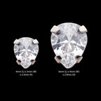 4-Prong Set CZ Pear-Shaped Flatback Stud Earring / Nosering - CZ in Titanium
