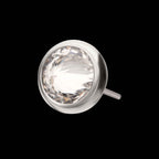 Round Bezel Set Inverse Gem Flatback Stud Earring / Nosering - Gem in Titanium