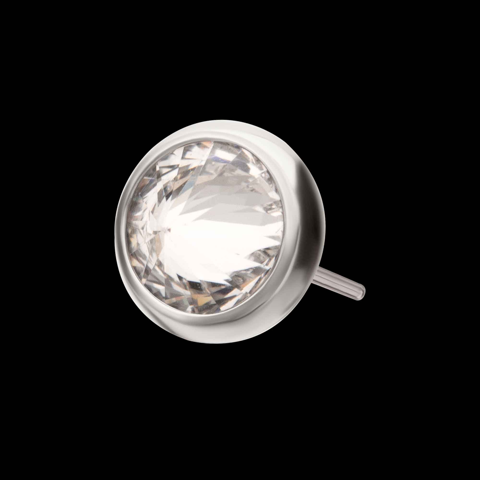 Round Bezel Set Inverse Gem Flatback Stud Earring / Nosering - Gem in Titanium