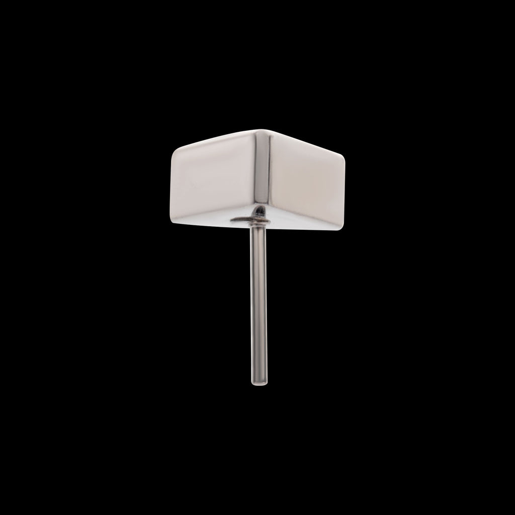 Bezel Set CZ Triangular Shape Flatback Stud Earring / Nosering - CZ in Titanium