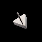 Bezel Set CZ Triangular Shape Flatback Stud Earring / Nosering - CZ in Titanium